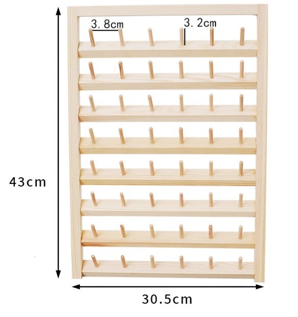 Wall Mount Thread Rack - 54 Spool Holder For Sewing & Embroidery, White Metal (2 Pack)